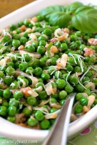 Parmesan Peas with Pancetta and Shallots - A Family Feast