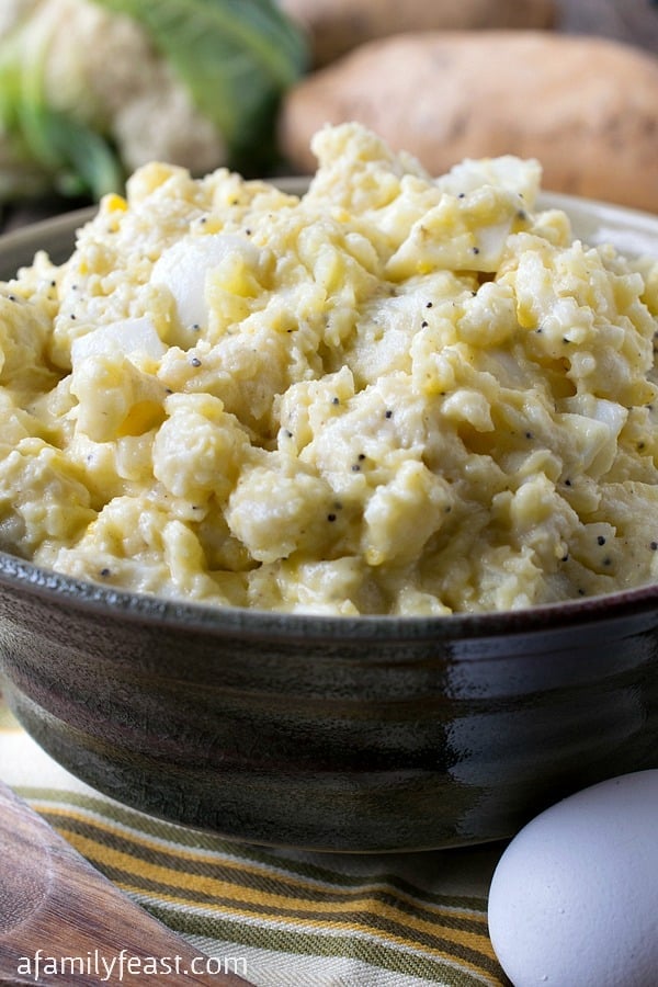 Whole30 Cauliflower and Yam 'Potato' Salad - This lower carb version has all of the same great flavors of our favorite potato salad!