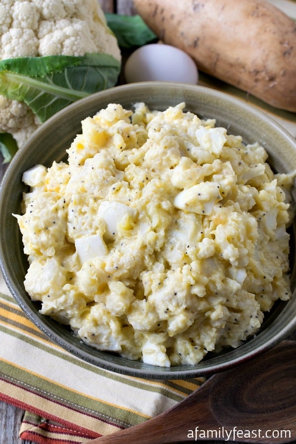 Whole30 Cauliflower and Yam 'Potato' Salad - This lower carb version has all of the same great flavors of our favorite potato salad!