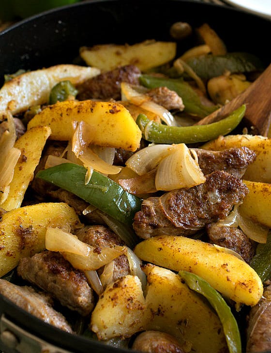 Easy Italian Sausage and Potato Skillet - A Family Feast