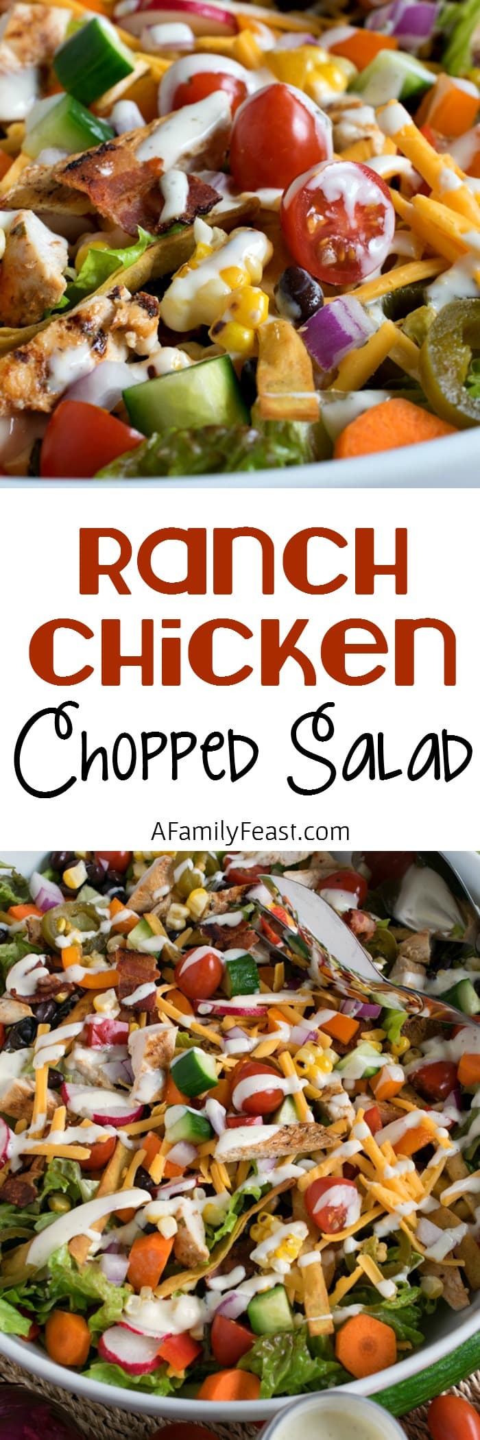 Ranch Chicken Chopped Salad - A Family Feast