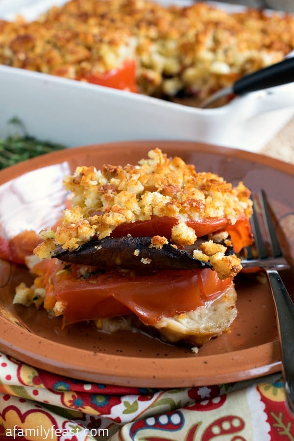 Tomato Portobello Gratin - A fantastic, flavorful side dish or meatless meal.