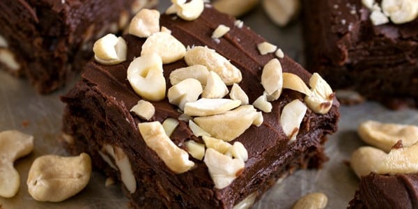 Cashew Frosted Brownies - A Family Feast