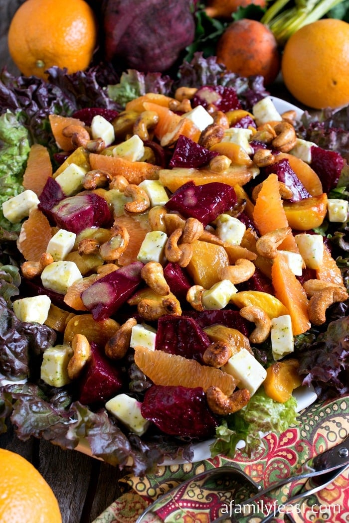 Cara Cara Beet Salad - A fantastic salad made with Cara Cara oranges and red and golden beets. Such a great flavor combination!