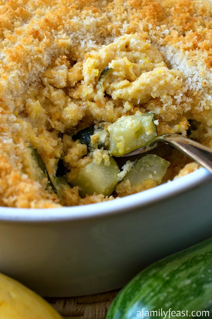 Creamy Summer Squash Casserole - This easy and delicious casserole is a great way to enjoy in-season summer squash and zucchini.