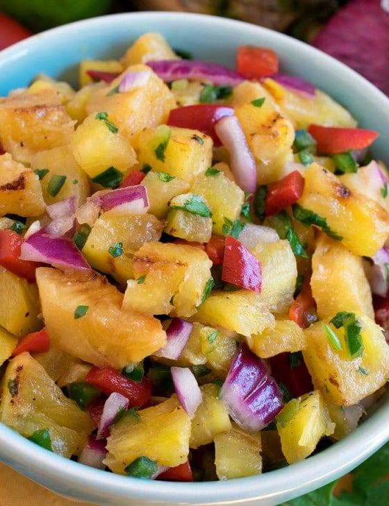 Grilled Pineapple Salsa - A Family Feast