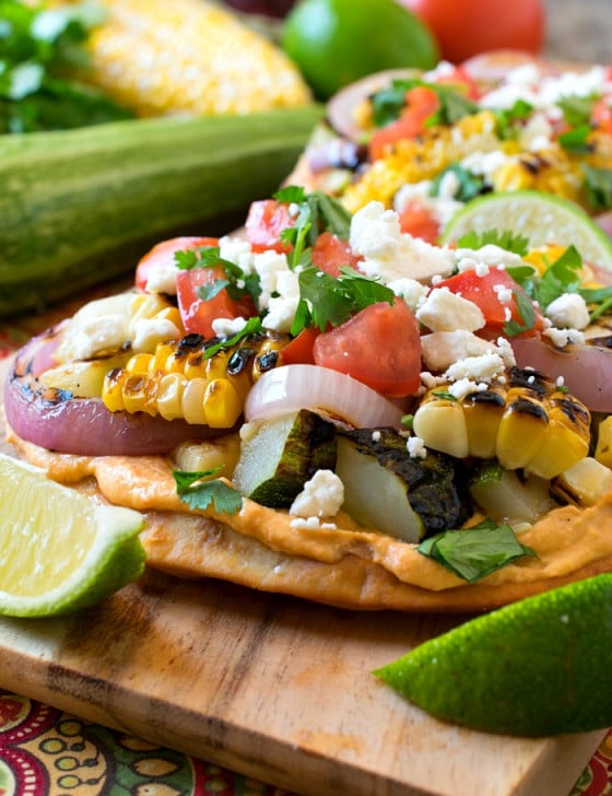 Grilled Vegetable Tostadas - A Family Feast