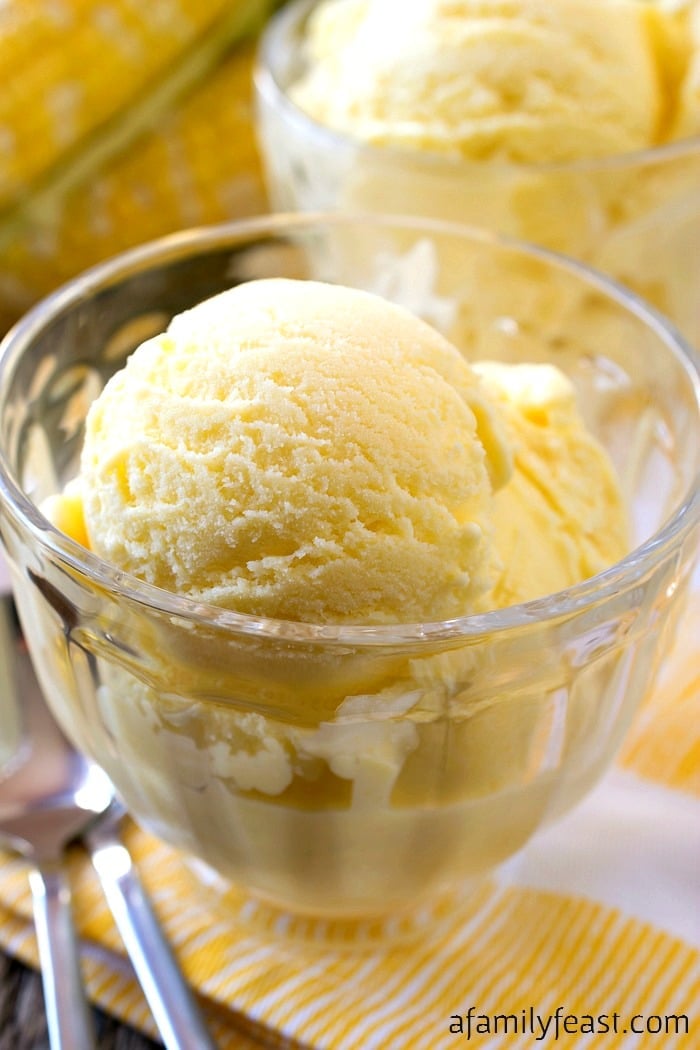 Sweet Corn Gelato - Adapted from a recipe by Mario Batali, this sweet corn gelato is a delicious taste of summer!