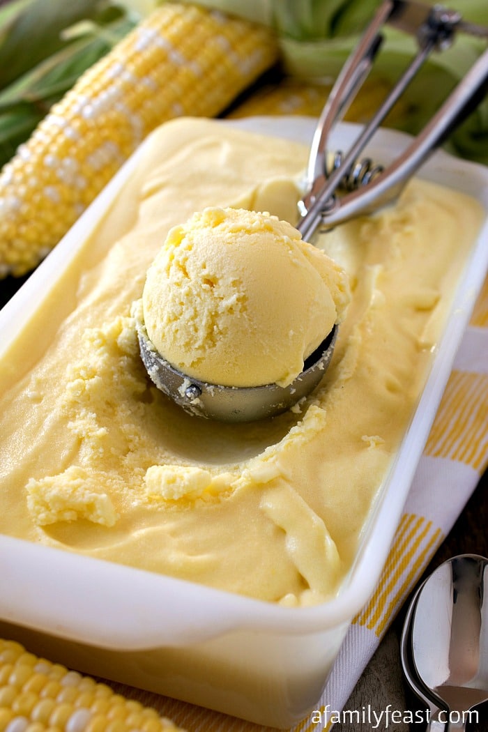 Sweet Corn Gelato - Adapted from a recipe by Mario Batali, this sweet corn gelato is a delicious taste of summer!