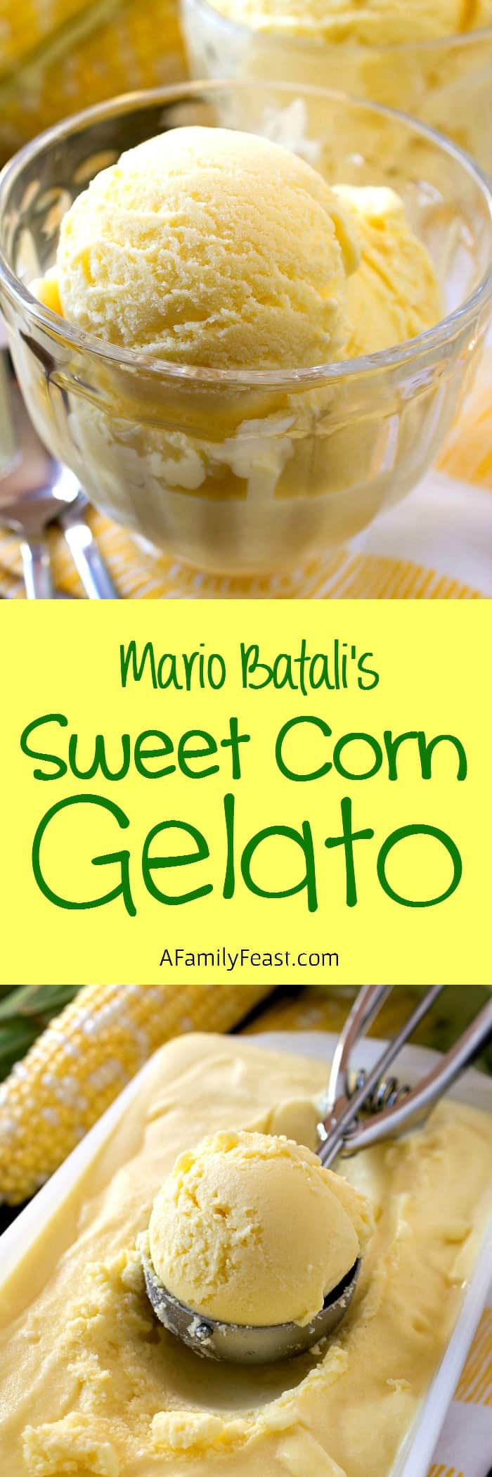 Sweet Corn Gelato - Adapted from a recipe by Mario Batali, this sweet corn gelato is a delicious taste of summer!