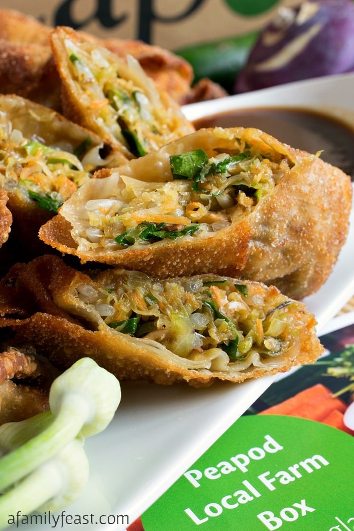 A delicious Vegetable Egg Rolls recipe inspired by the vegetables from our Peapod Local Farm Box.