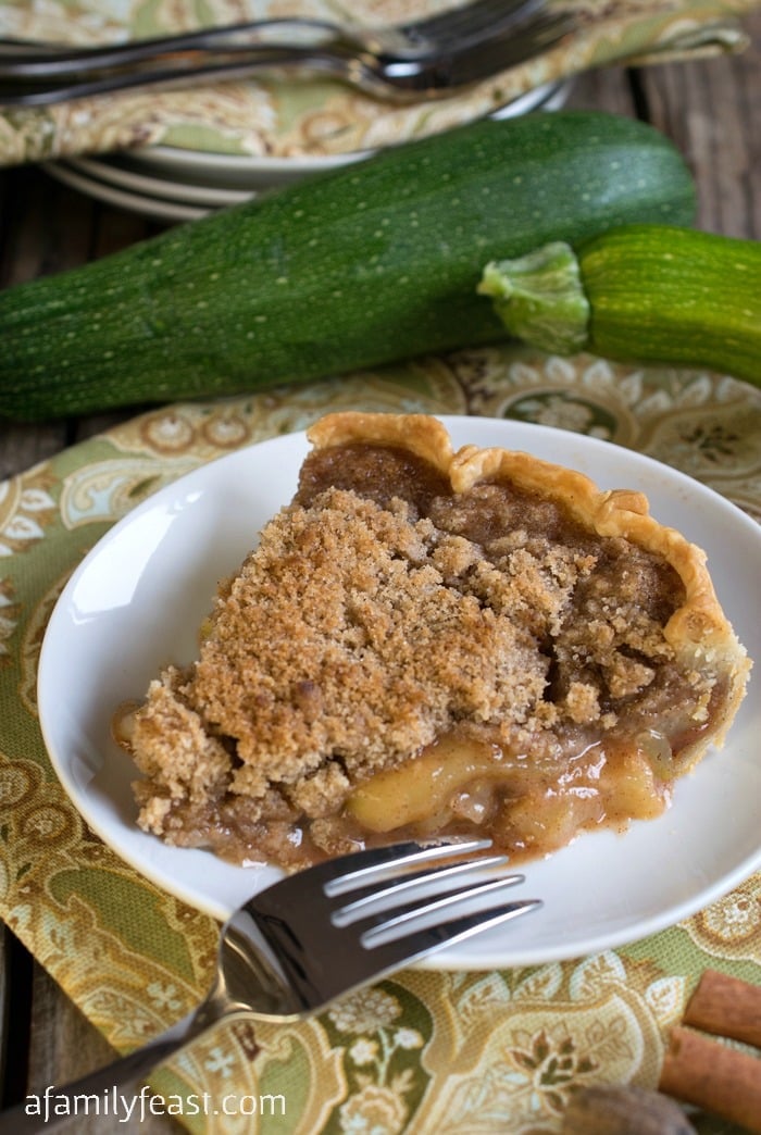 Your family will never guess that this delicious Mock Apple Crumb Pie is made with slices of zucchini instead of apples! Great for cooking with those huge garden zucchini.