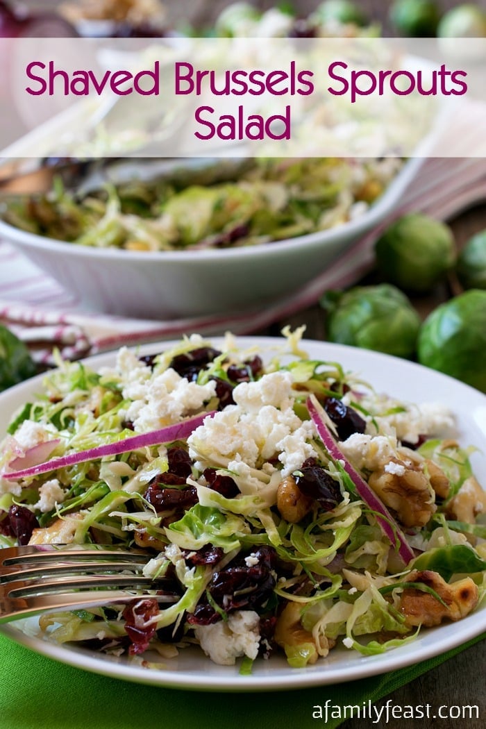 Shaved Brussels Sprout Salad - This easy salad is full of fantastic flavor! A delicious, light meal or side to grilled meats.