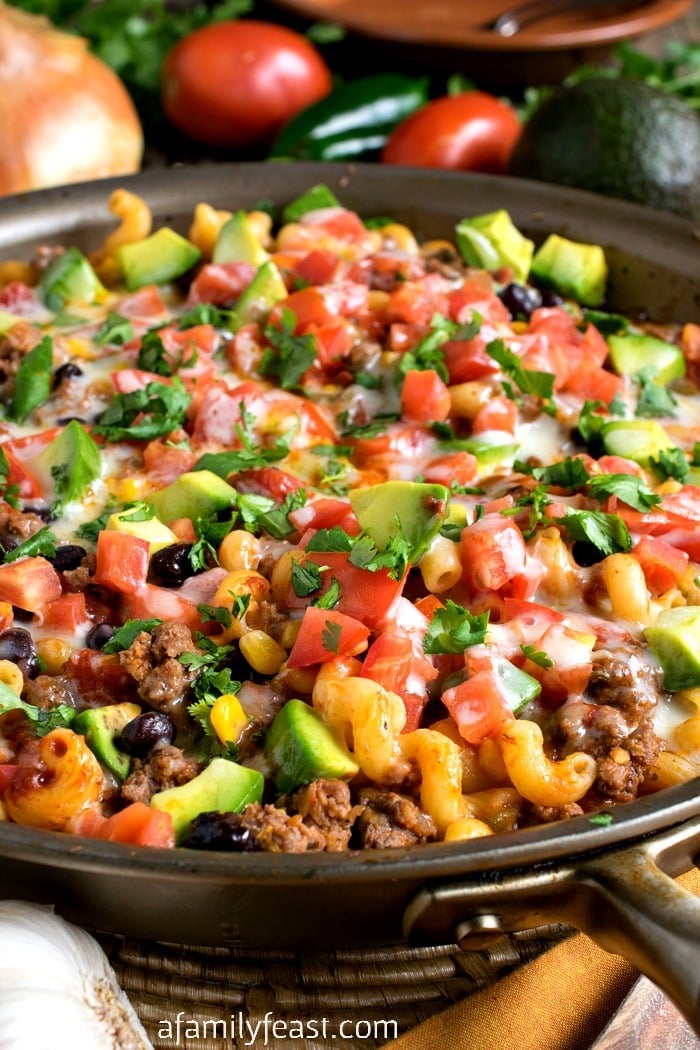 One Pot Tex-Mex Pasta - A Family Feast®