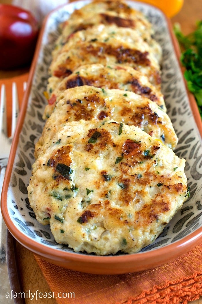 Chicken Cakes - Moist and flavorful, these chicken cakes can be made ahead, then cooked quickly for an easy family meal.