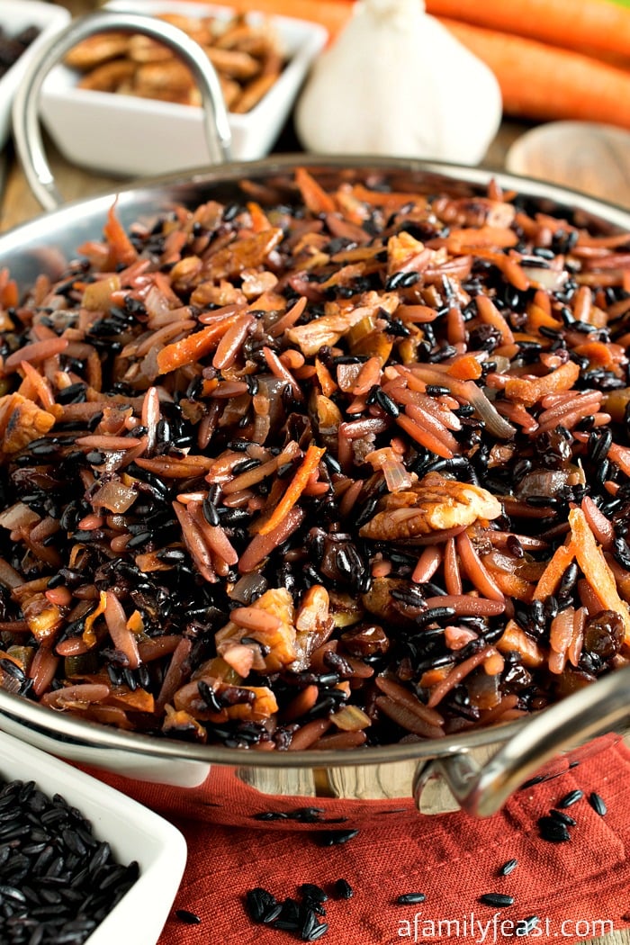 Forbidden Rice Pilaf - A delicious, healthy twist on a classic recipe. Rice pilaf made with delicious black forbidden rice. 