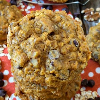 Pumpkin Oatmeal Chocolate Chip Cookies - A Family Feast