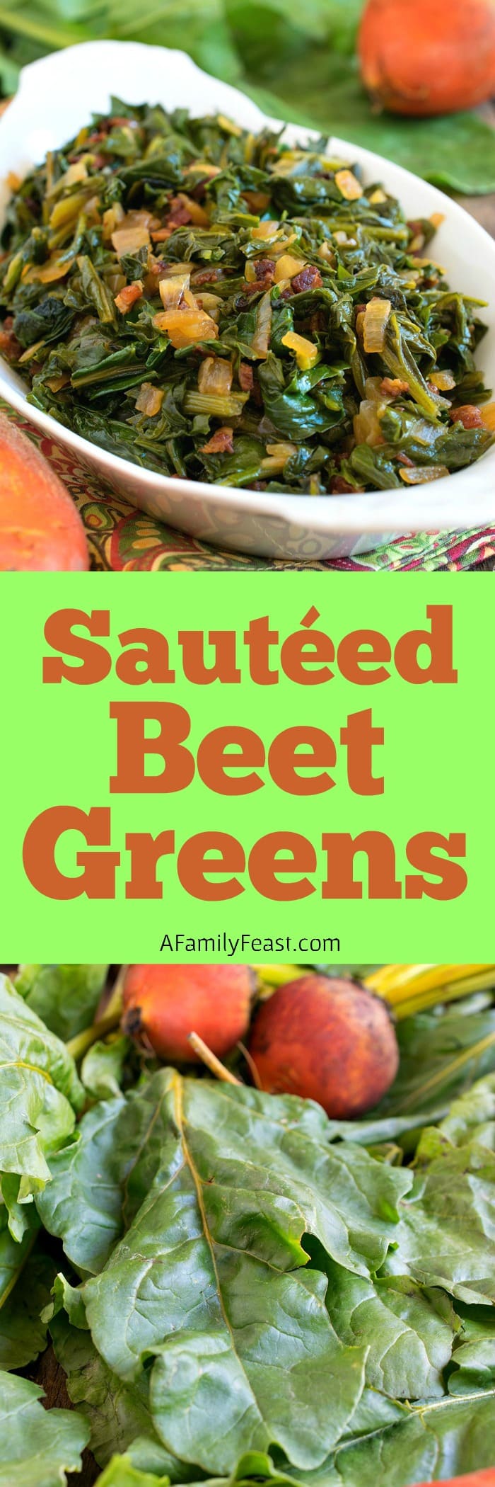 Sautéed Beet Greens - Don't throw out those beet greens! Make our delicious Sautéed Beet Greens instead!