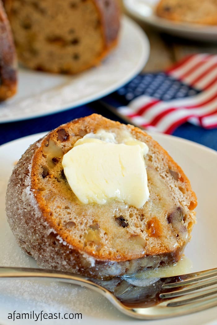 Hartford Election Cake - A vintage recipe with American history! Lightly sweet cake filled with nuts and dried fruit and frosted with sugar.