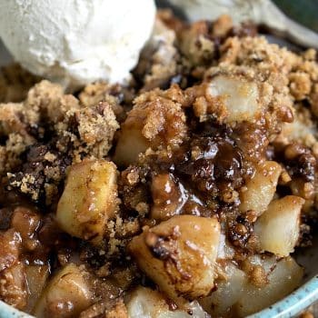 Pear and Dark Chocolate Crisp - A Family Feast