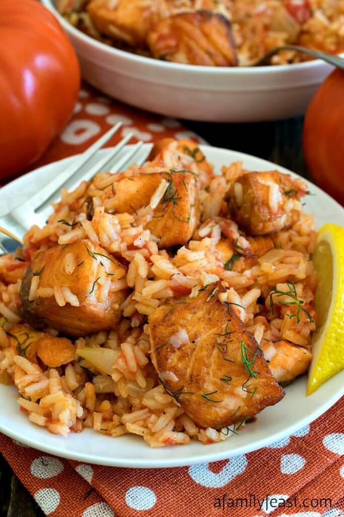 Sautéed Salmon with Rice and Tomatoes A Family Feast®