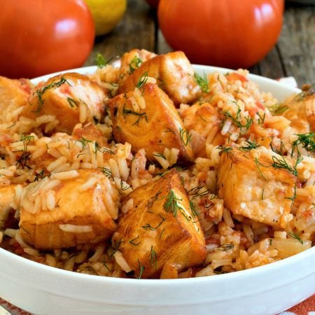 Sautéed Salmon with Rice and Tomatoes - A Family Feast
