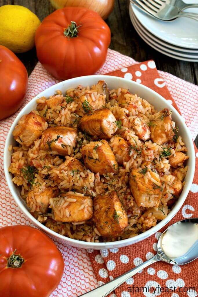Sautéed Salmon with Rice and Tomatoes A Family Feast®