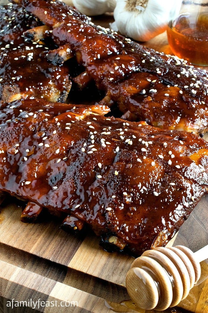 Slow Cooker Honey-Garlic Baby Back Ribs - A Family Feast®