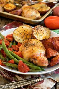 Chicken and Linguica Sheet Pan Dinner - A Family Feast