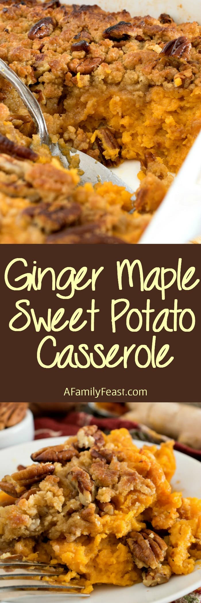 Our best Ginger Maple Sweet Potato Casserole takes the traditional Thanksgiving side dish – and makes it even better! 