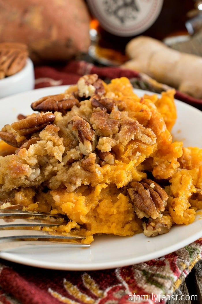 Ginger Maple Sweet Potato Casserole - A Family Feast