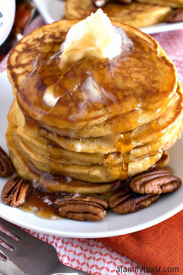 Sweet Potato Pancakes - Made from leftover sweet potato casserole, these delicious pancakes are some of the best pancakes you will ever eat!