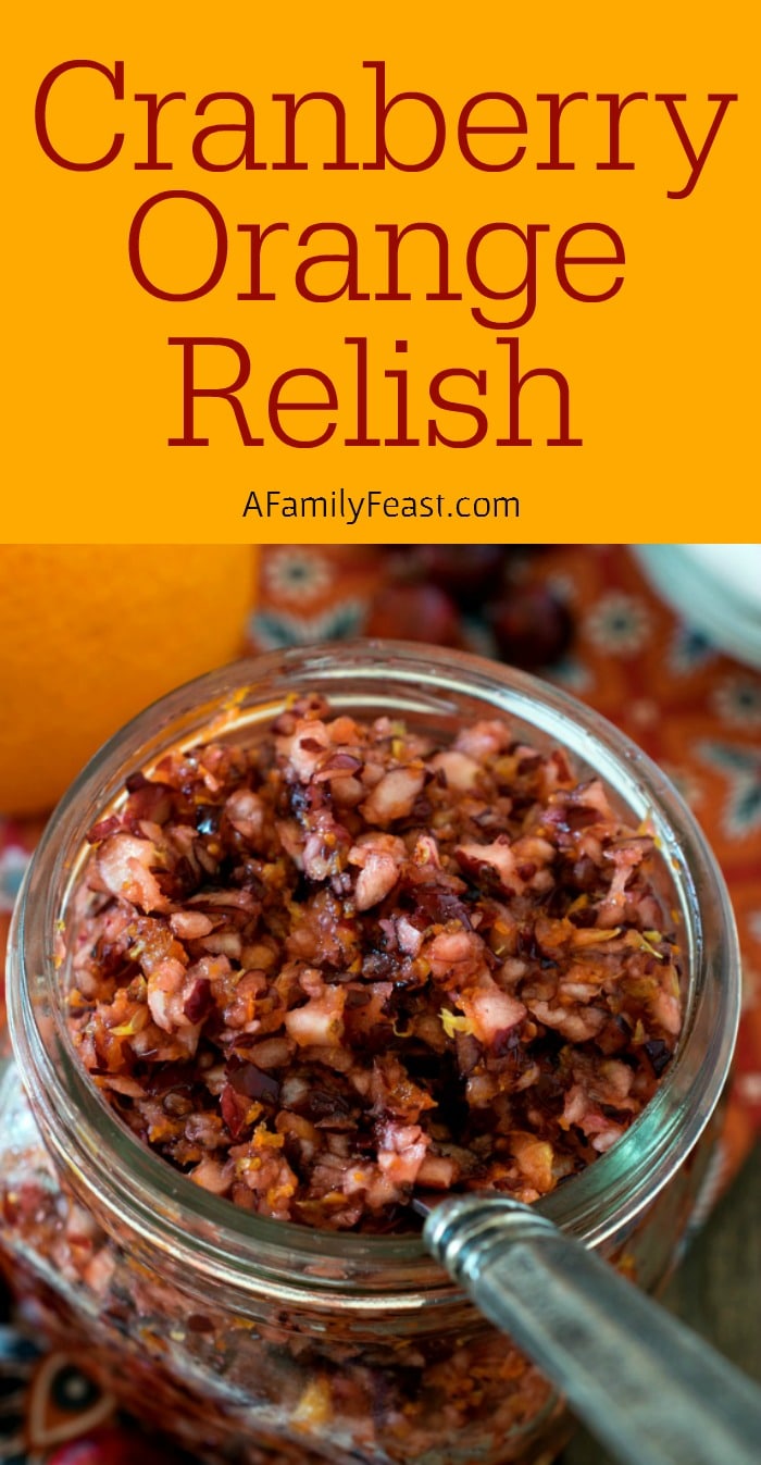 Cranberry Orange Relish - An easy relish that adds fantastic, fresh flavor to any holiday meal! Great on sandwiches or served as an alternative to cranberry sauce.