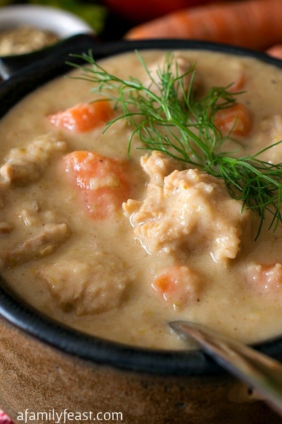 Cream of Turkey Soup with Fennel and Apple - Not your average cream of turkey soup! Great for cooking with Thanksgiving leftovers.