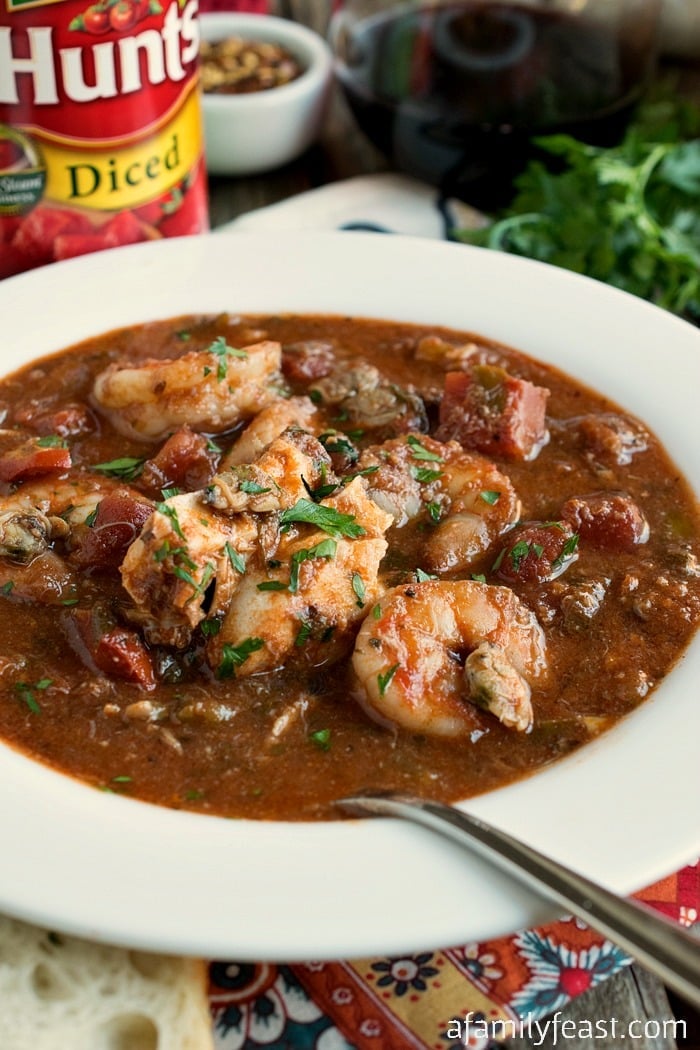Cioppino - A classic Italian, tomato-based "Catch of the Day" seafood stew with fantastic flavor!