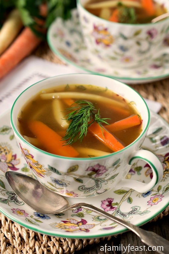 Holiday Chicken Soup - This ultra rich chicken and vegetable soup makes a special addition to any holiday meal!