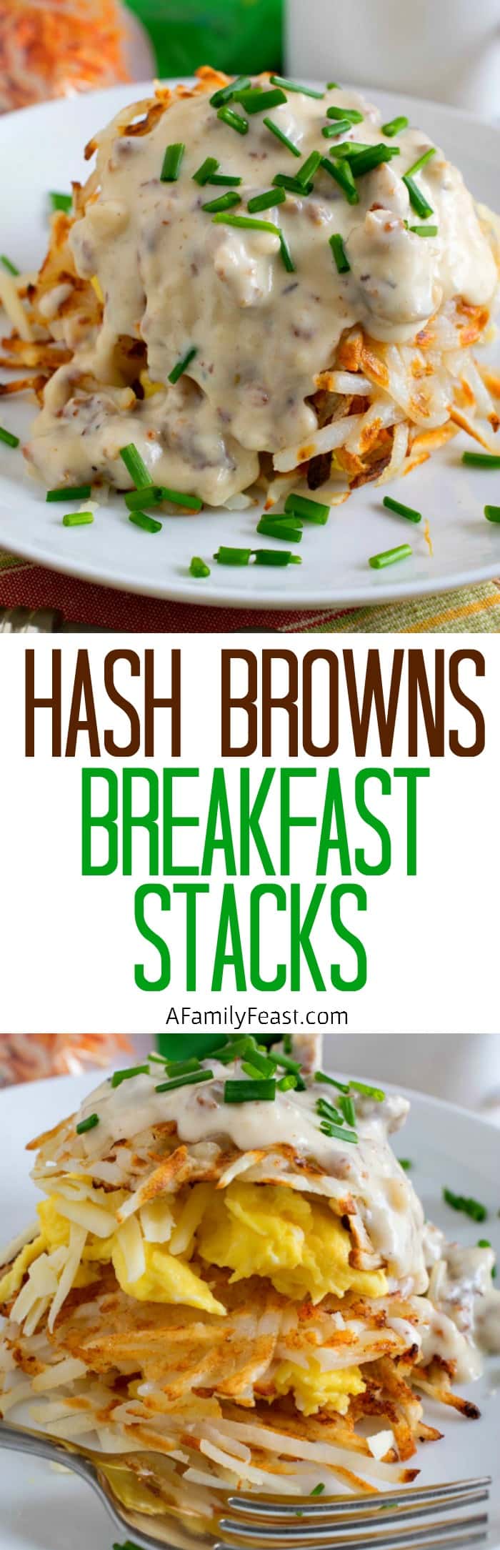 Hash Browns Breakfast Stack - A delicious, easy breakfast with layer upon layer of delicious flavor! 
