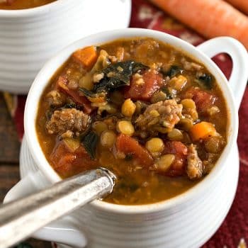Tomato Lentil Soup with Sausage - A Family Feast
