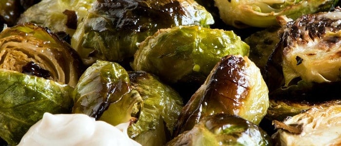 Oven Roasted Brussels Sprouts with Lemon Aioli - A Family Feast