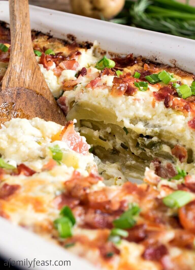 Easy Cheesy Potato Casserole - A Family Feast
