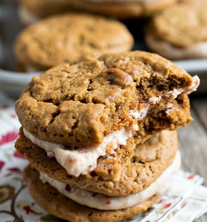Ginger Molasses Cookies with Cherry Cream Filling - A Family Feast