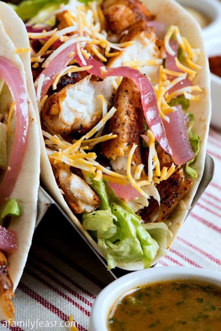 Blackened Tilapia Soft Tacos - A Family Feast