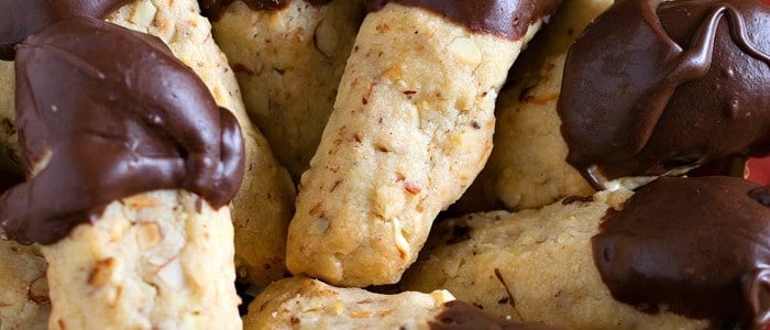 Chocolate Dipped Almond Fingers - A Family Feast