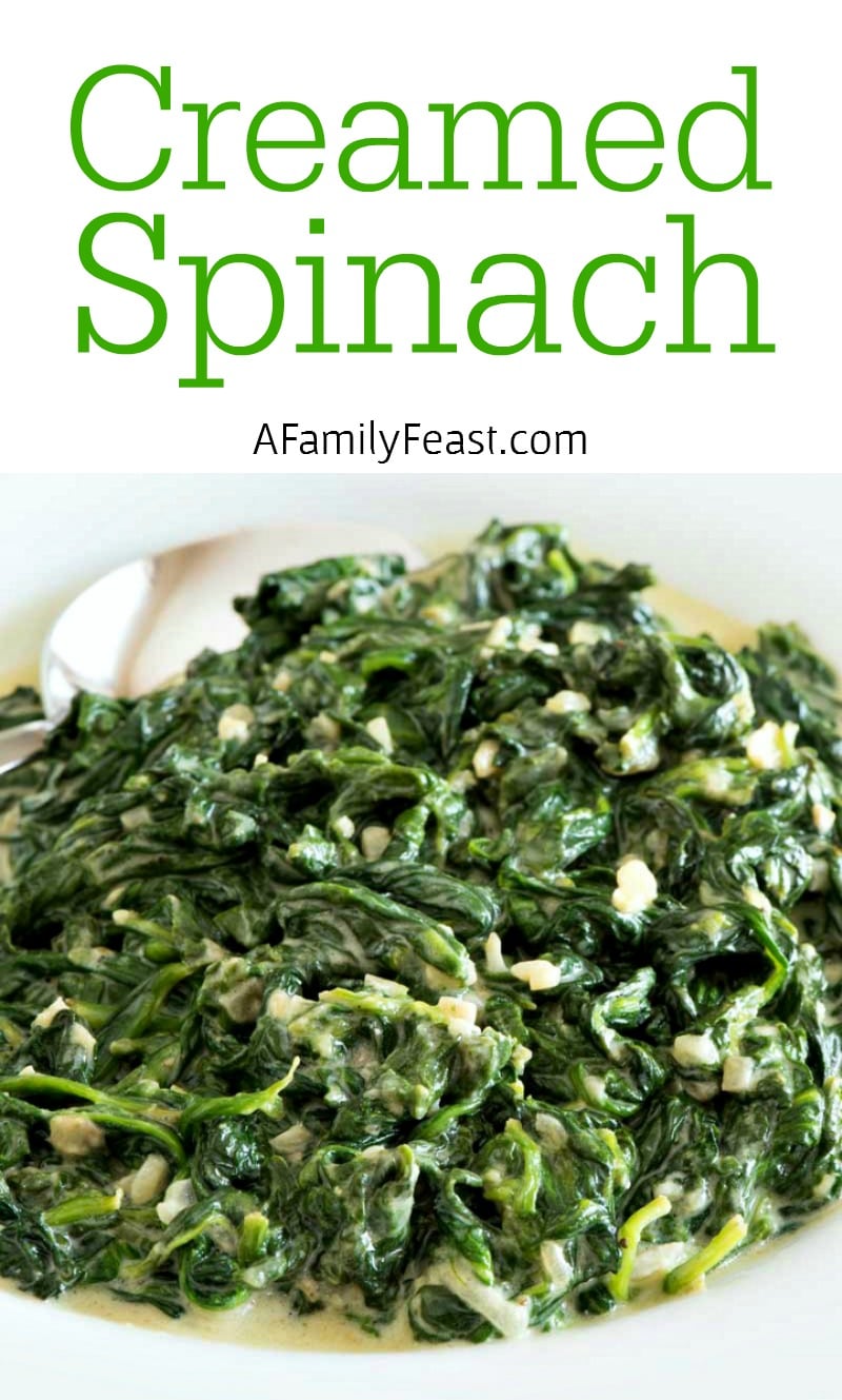 Creamed Spinach - This quick, easy, creamy and cheesy side dish is a delicious way to eat healthy spinach!