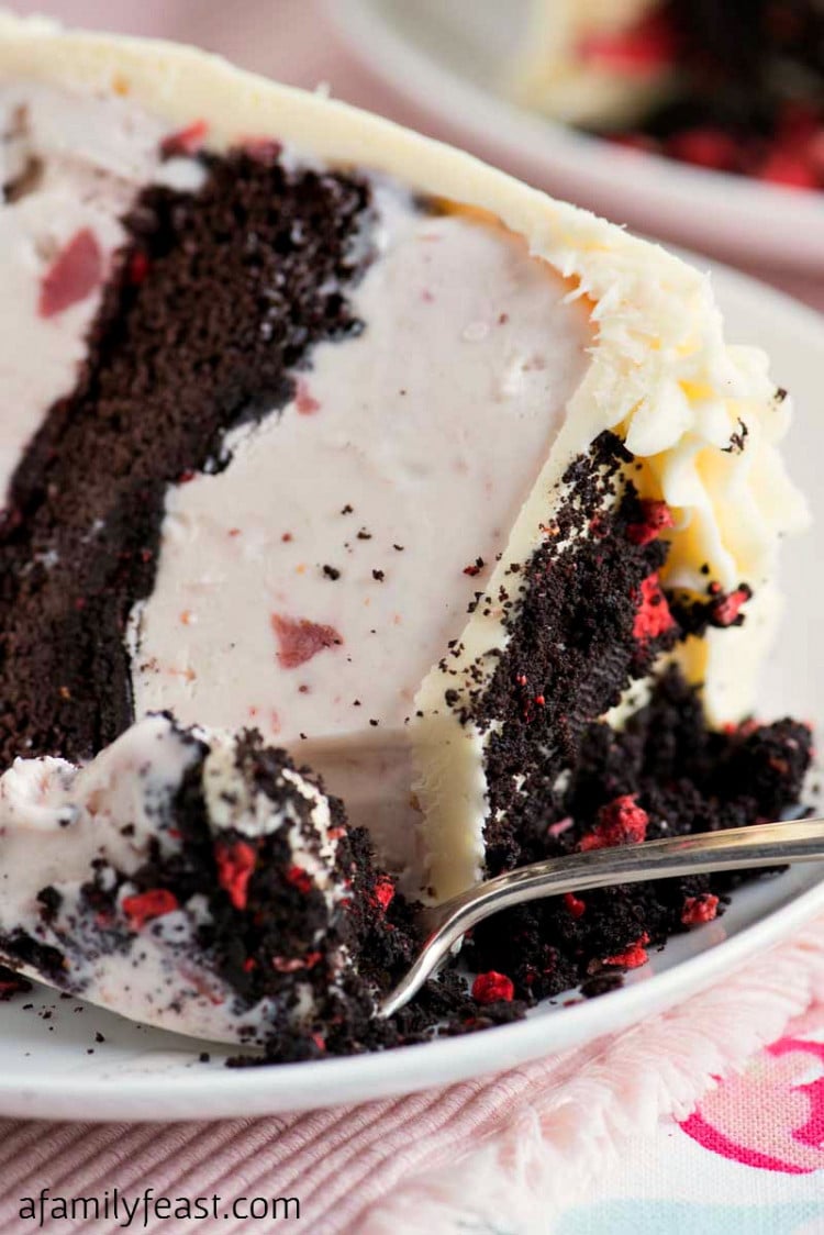 Chocolate Crunch Strawberry Ice Cream Cake A Family Feast®