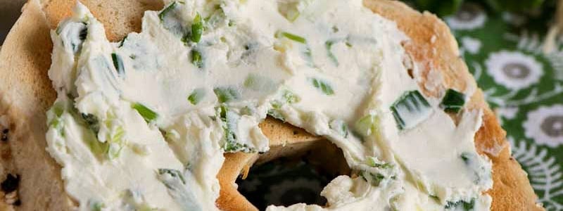 Scallion Cream Cheese Bagel Spread - A Family Feast