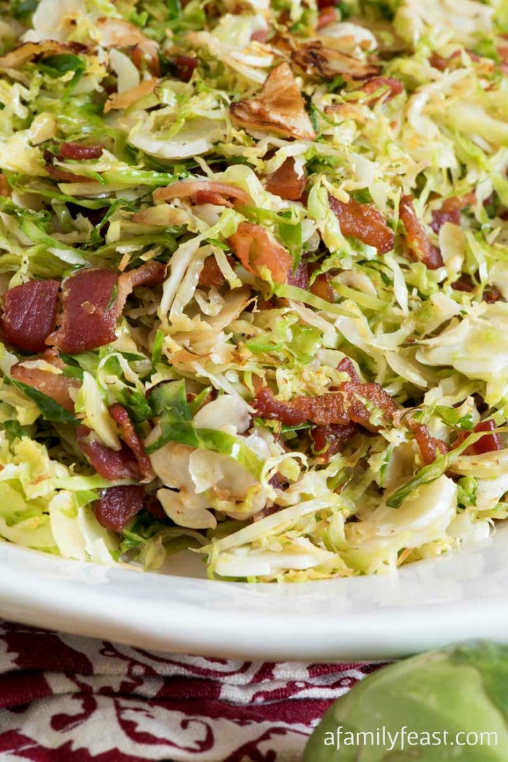 Shaved Brussels Sprouts with Bacon A Family Feast®