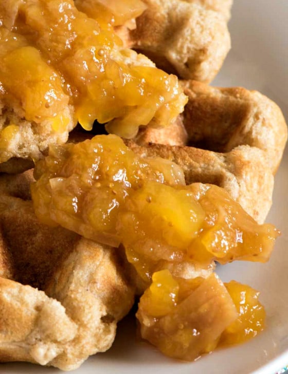 Oat Buttermilk Waffles with Mango-Fig Spread - A Family Feast