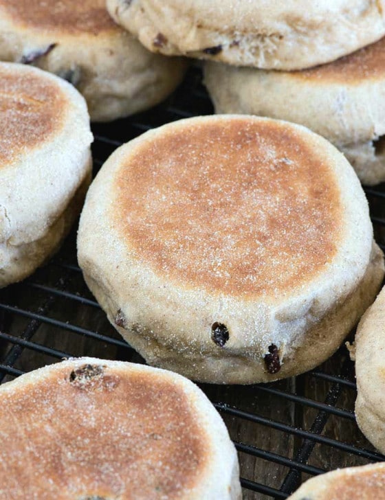Cinnamon Raisin English Muffins - A Family Feast