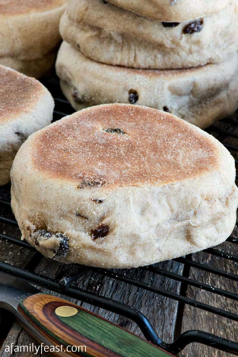 Cinnamon Raisin English Muffins - It's surprisingly easy to make this breakfast favorite at home!